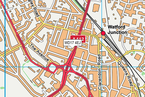 WD17 4EJ map - OS VectorMap District (Ordnance Survey)