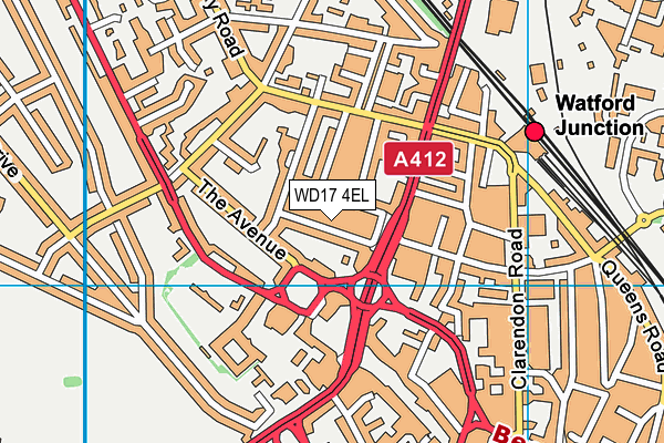 WD17 4EL map - OS VectorMap District (Ordnance Survey)