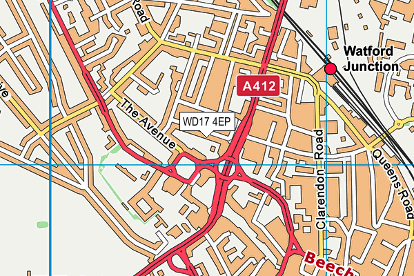 WD17 4EP map - OS VectorMap District (Ordnance Survey)