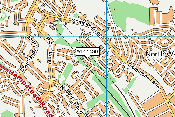 WD17 4GD map - OS VectorMap District (Ordnance Survey)