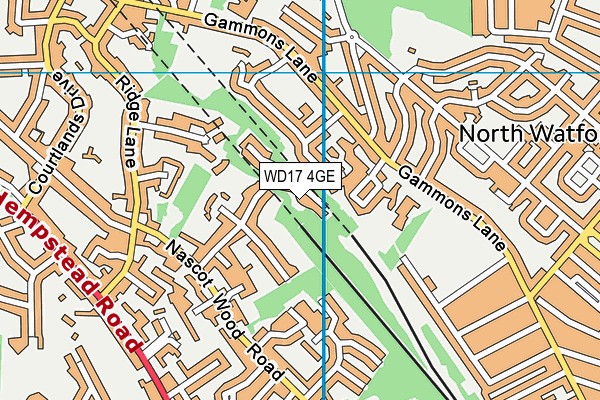 WD17 4GE map - OS VectorMap District (Ordnance Survey)