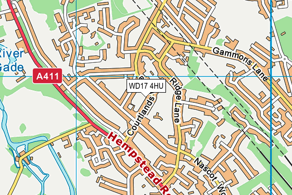 WD17 4HU map - OS VectorMap District (Ordnance Survey)