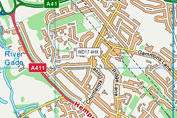 WD17 4HX map - OS VectorMap District (Ordnance Survey)