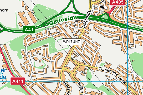 WD17 4HZ map - OS VectorMap District (Ordnance Survey)