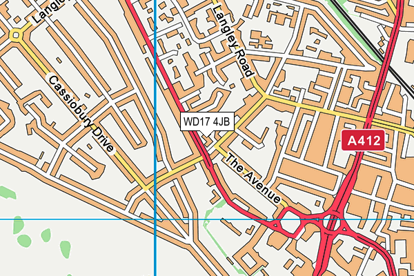 WD17 4JB map - OS VectorMap District (Ordnance Survey)