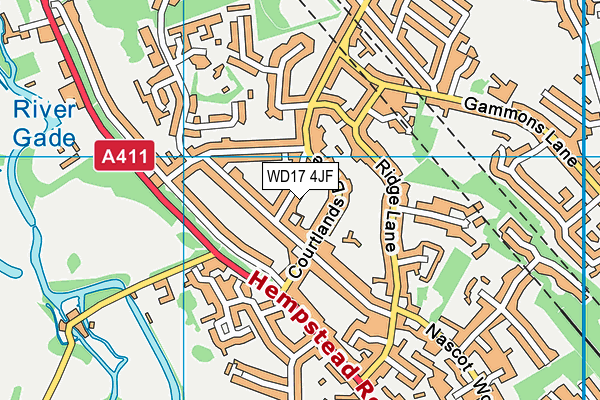 WD17 4JF map - OS VectorMap District (Ordnance Survey)