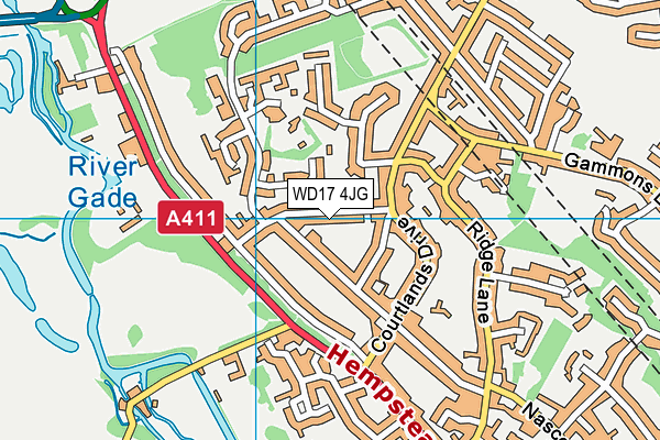 WD17 4JG map - OS VectorMap District (Ordnance Survey)