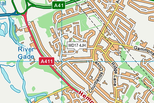 WD17 4JH map - OS VectorMap District (Ordnance Survey)