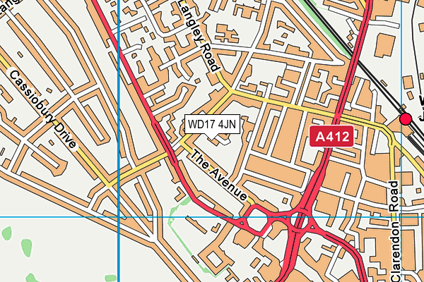 WD17 4JN map - OS VectorMap District (Ordnance Survey)