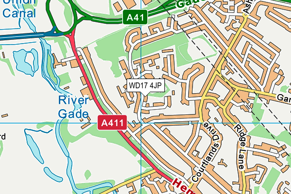 WD17 4JP map - OS VectorMap District (Ordnance Survey)