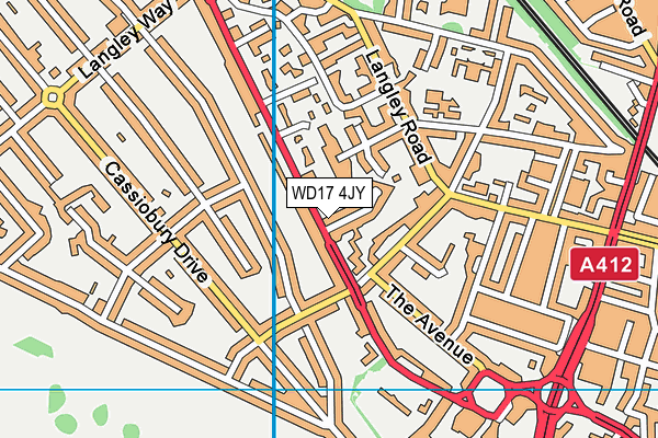 WD17 4JY map - OS VectorMap District (Ordnance Survey)