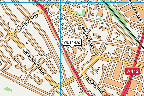 WD17 4JZ map - OS VectorMap District (Ordnance Survey)