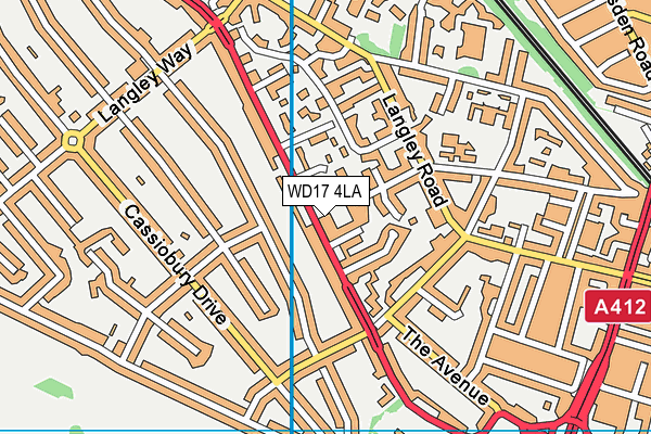 WD17 4LA map - OS VectorMap District (Ordnance Survey)