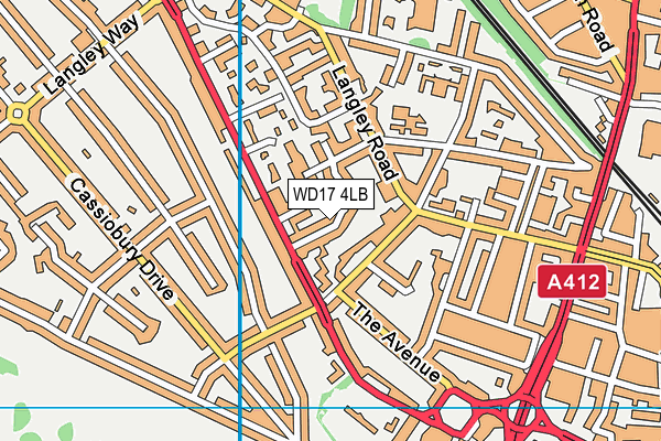 WD17 4LB map - OS VectorMap District (Ordnance Survey)