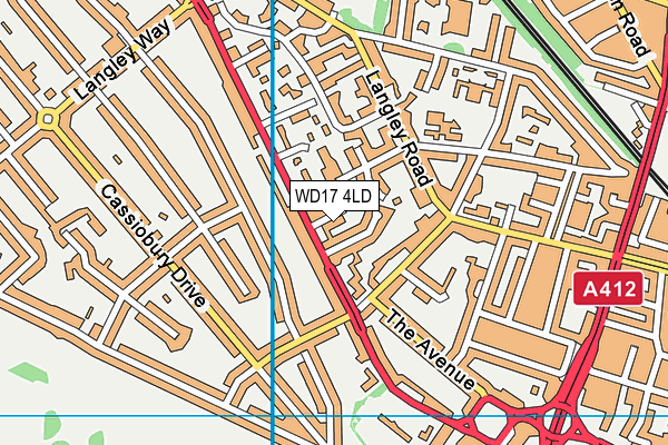 WD17 4LD map - OS VectorMap District (Ordnance Survey)
