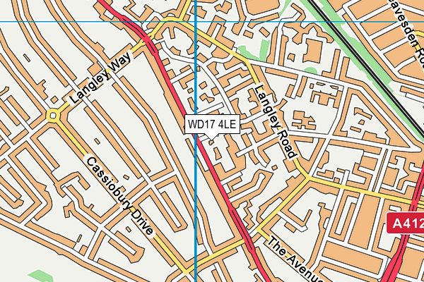 WD17 4LE map - OS VectorMap District (Ordnance Survey)