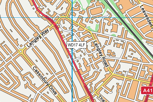 WD17 4LF map - OS VectorMap District (Ordnance Survey)