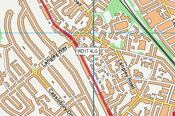WD17 4LG map - OS VectorMap District (Ordnance Survey)