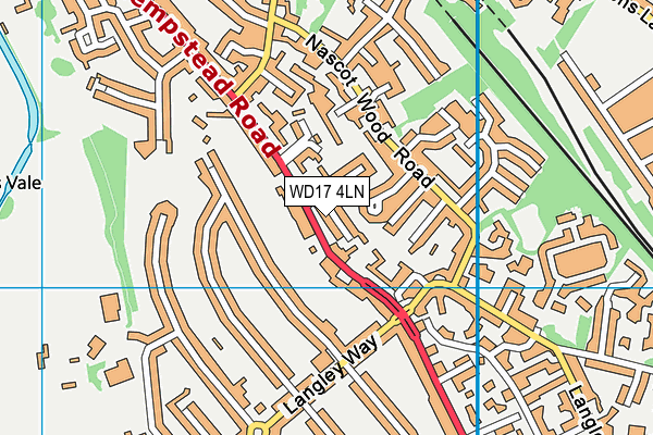 WD17 4LN map - OS VectorMap District (Ordnance Survey)