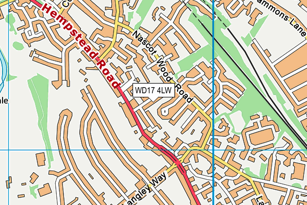 WD17 4LW map - OS VectorMap District (Ordnance Survey)