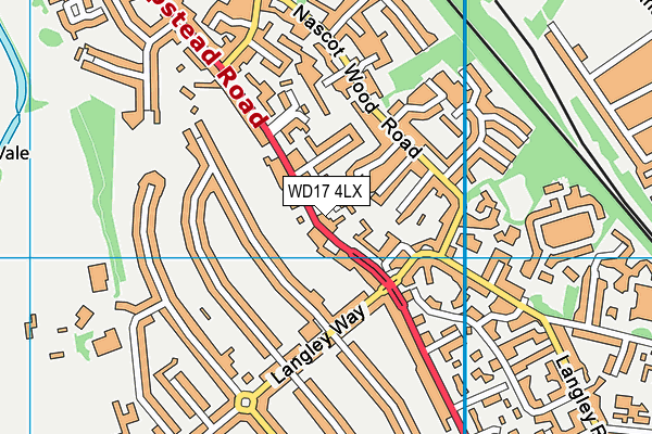 WD17 4LX map - OS VectorMap District (Ordnance Survey)