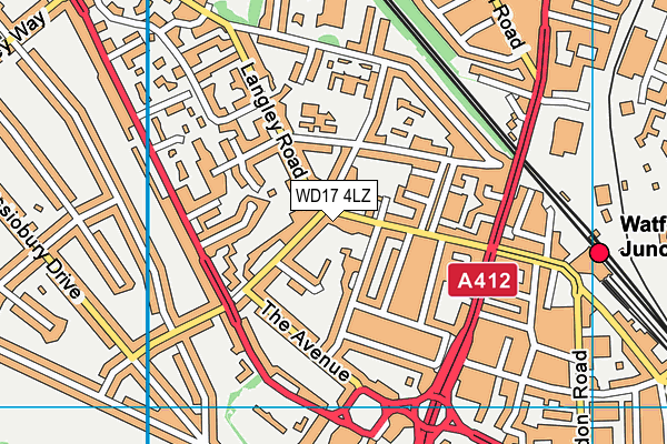 WD17 4LZ map - OS VectorMap District (Ordnance Survey)