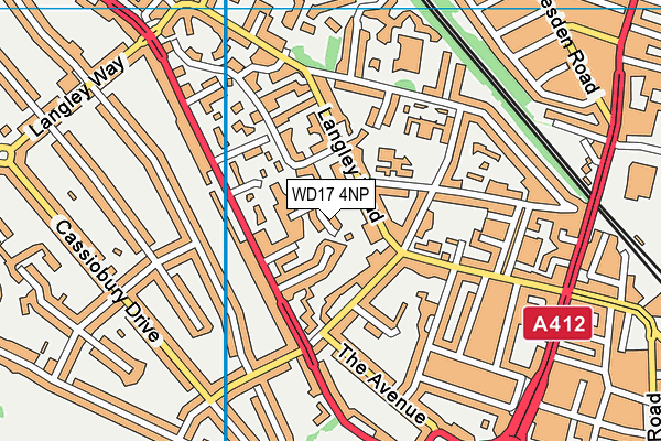 WD17 4NP map - OS VectorMap District (Ordnance Survey)