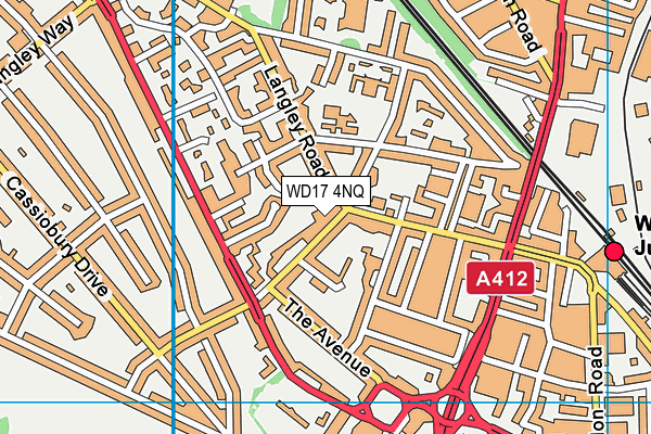 WD17 4NQ map - OS VectorMap District (Ordnance Survey)