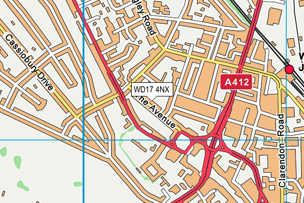 WD17 4NX map - OS VectorMap District (Ordnance Survey)