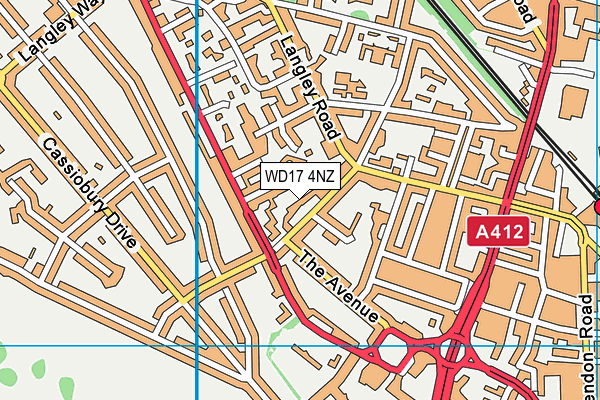 WD17 4NZ map - OS VectorMap District (Ordnance Survey)