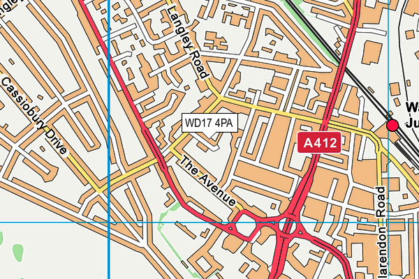 WD17 4PA map - OS VectorMap District (Ordnance Survey)