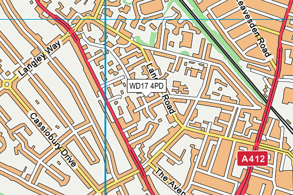 WD17 4PD map - OS VectorMap District (Ordnance Survey)