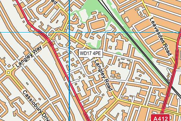 WD17 4PE map - OS VectorMap District (Ordnance Survey)