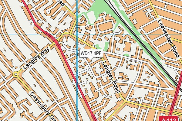 WD17 4PF map - OS VectorMap District (Ordnance Survey)