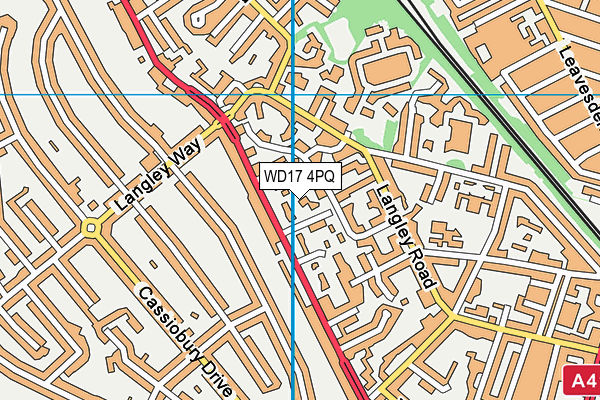 WD17 4PQ map - OS VectorMap District (Ordnance Survey)