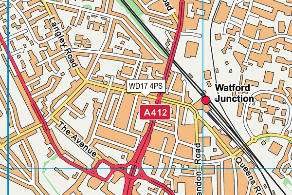 WD17 4PS map - OS VectorMap District (Ordnance Survey)