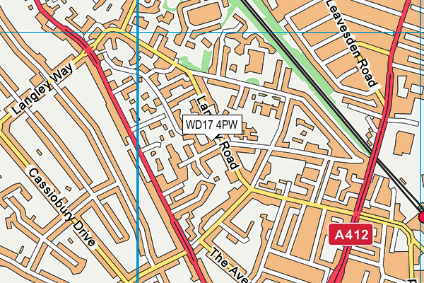 WD17 4PW map - OS VectorMap District (Ordnance Survey)