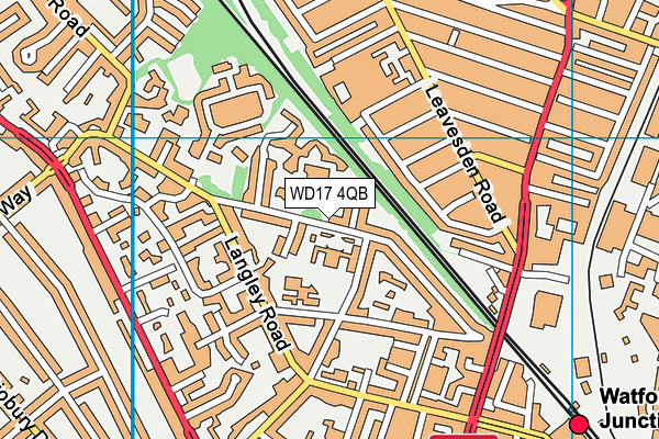 WD17 4QB map - OS VectorMap District (Ordnance Survey)