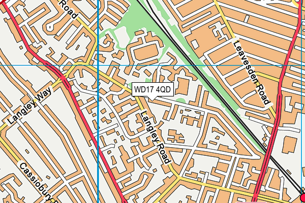 WD17 4QD map - OS VectorMap District (Ordnance Survey)