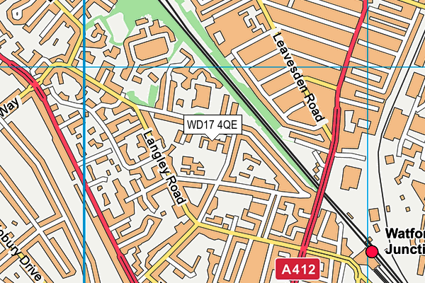 WD17 4QE map - OS VectorMap District (Ordnance Survey)