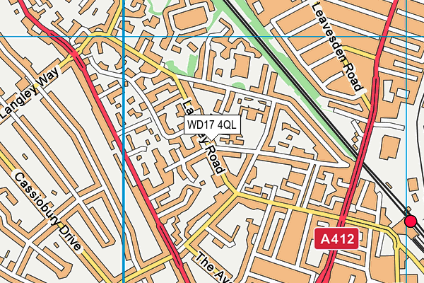 WD17 4QL map - OS VectorMap District (Ordnance Survey)