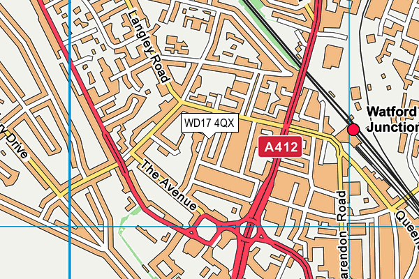 WD17 4QX map - OS VectorMap District (Ordnance Survey)