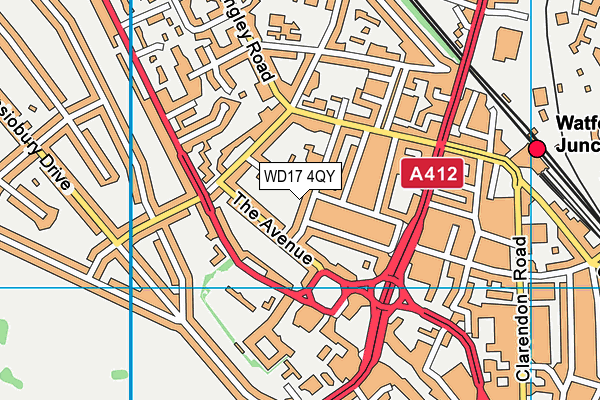 WD17 4QY map - OS VectorMap District (Ordnance Survey)