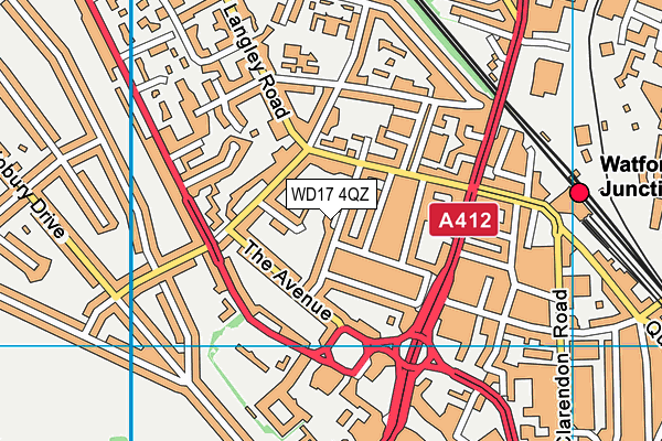 WD17 4QZ map - OS VectorMap District (Ordnance Survey)