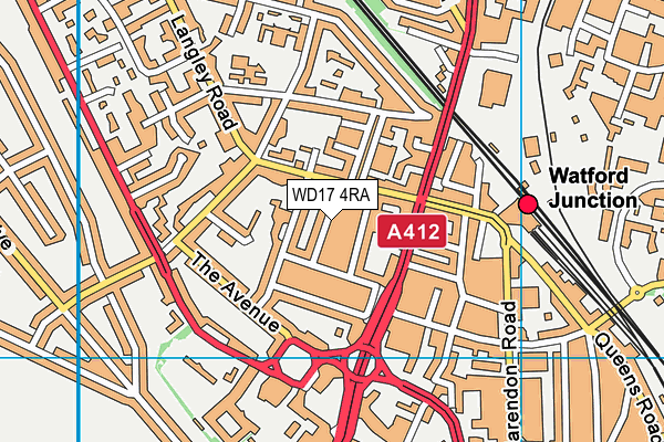 WD17 4RA map - OS VectorMap District (Ordnance Survey)