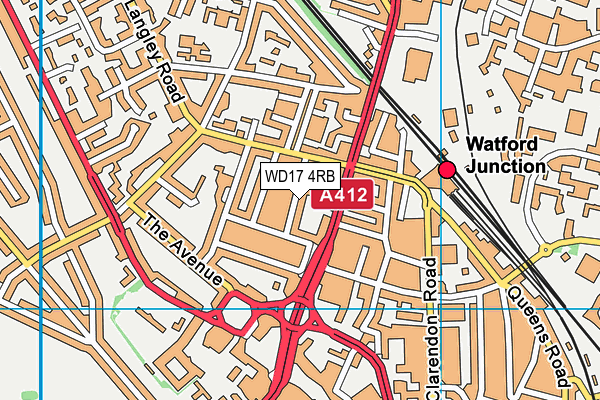 WD17 4RB map - OS VectorMap District (Ordnance Survey)