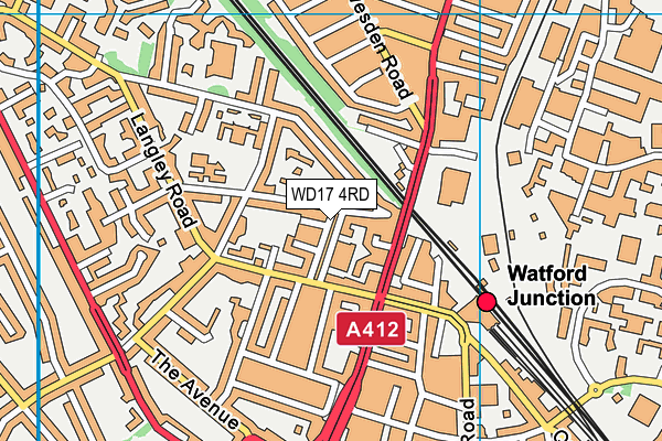 WD17 4RD map - OS VectorMap District (Ordnance Survey)