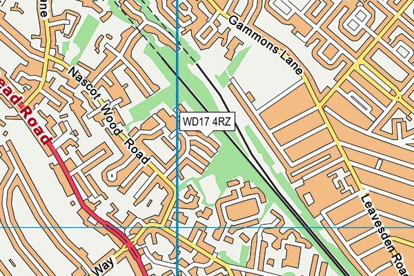 WD17 4RZ map - OS VectorMap District (Ordnance Survey)