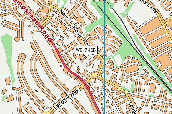 WD17 4SB map - OS VectorMap District (Ordnance Survey)