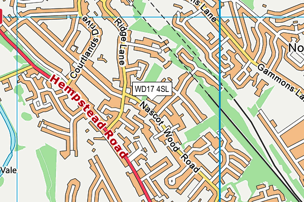 WD17 4SL map - OS VectorMap District (Ordnance Survey)